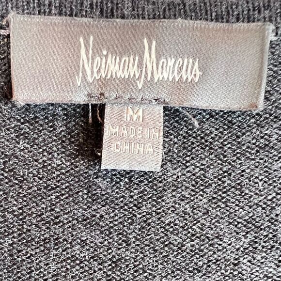 NEIMAN MARCUS Sweater Dress in Dark Gray and Black Size Medium - Picture 6 of 8